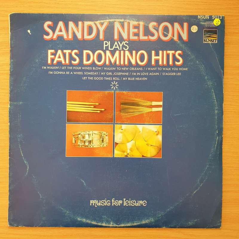 Sandy Nelson  Plays Fats Domino Hits  - Vinyl LP Record - Very-Good- Quality (VG-) (minus)