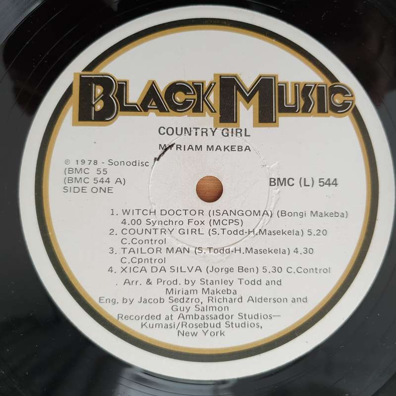 Myriam Makeba  Country Girl -  Vinyl LP Record - Very-Good Quality (VG)  (verry)