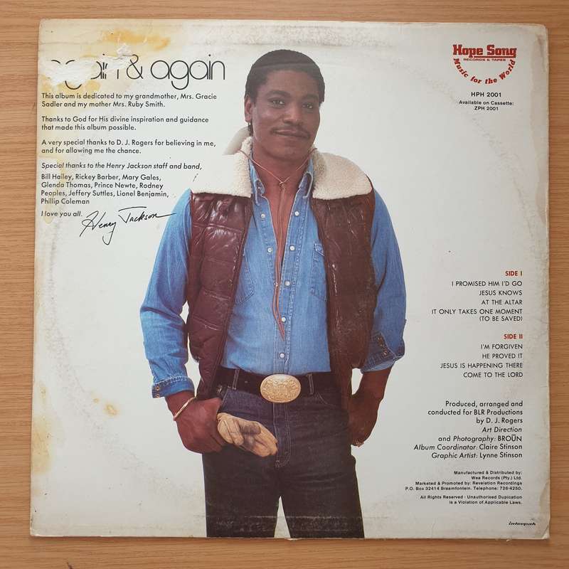 Henry Jackson  Again & Again - Vinyl LP Record - Very-Good+ Quality (VG+) (verygoodplus)