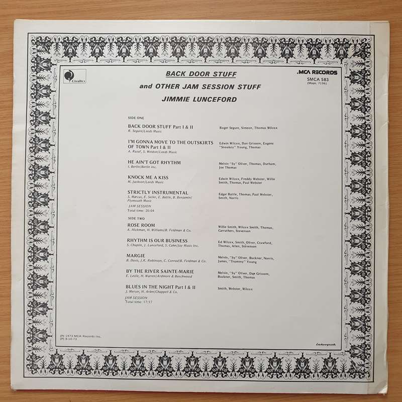 Jimmie Lunceford And His Orchestra  Back Door Stuff  - Vinyl LP Record - Very-Good- Quality (V...