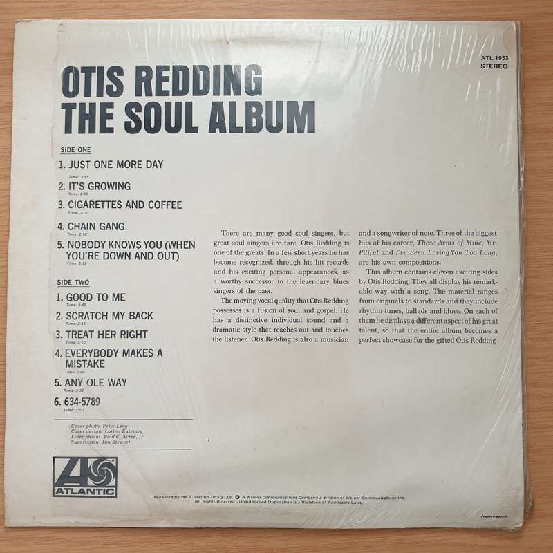 Otis Redding  The Soul Album - Vinyl LP Record - Very-Good+ Quality (VG+) (verygoodplus)