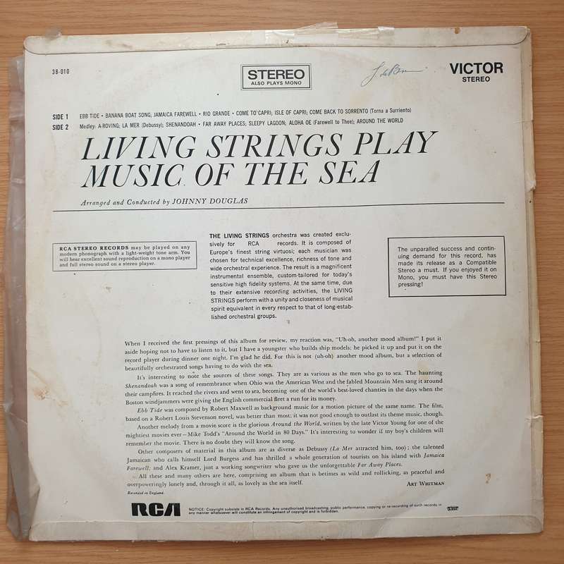 Living Strings  Living Strings Play Music Of The Sea - Vinyl LP Record - Very-Good- Quality (V...