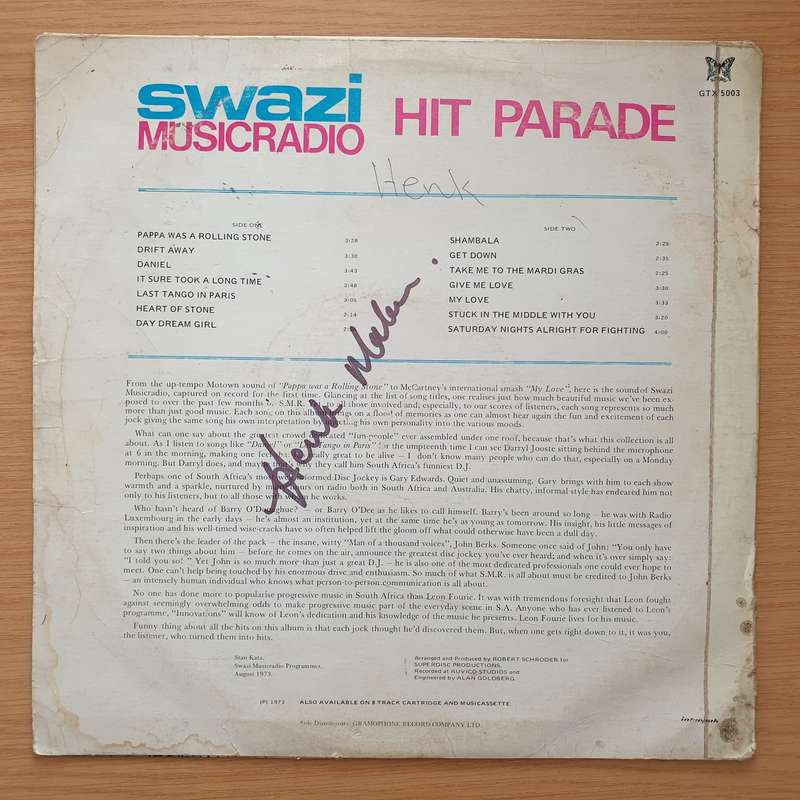 Swazi Music Hit Parade - Vinyl LP Record - Very-Good- Quality (VG-) (minus)