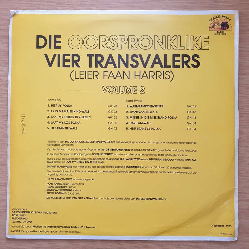 Die Vier Transvalers  Die Oorspronlike Vier Transvalers Volume 2  Vinyl LP Record - Very-Go...