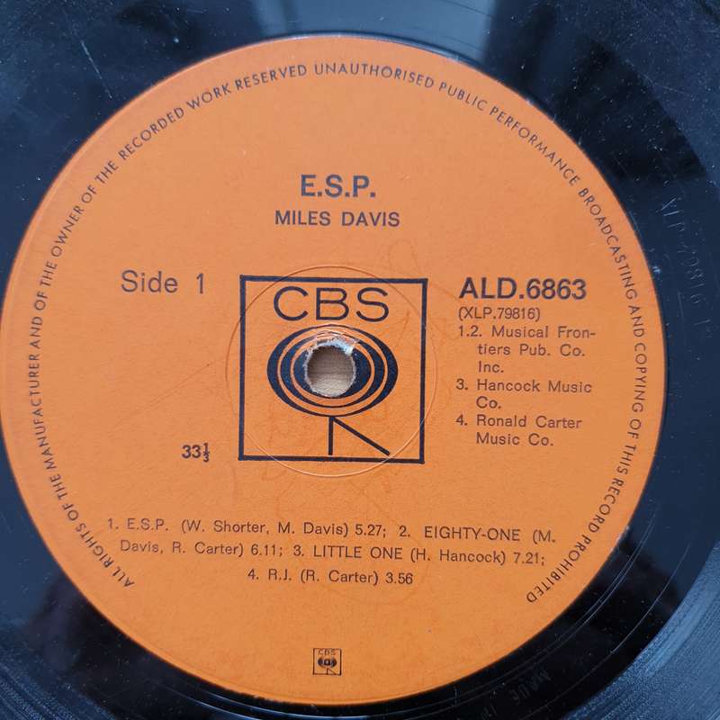Miles Davis  E.S.P. - Vinyl LP Record - Good+ Quality (G+) (gplus)