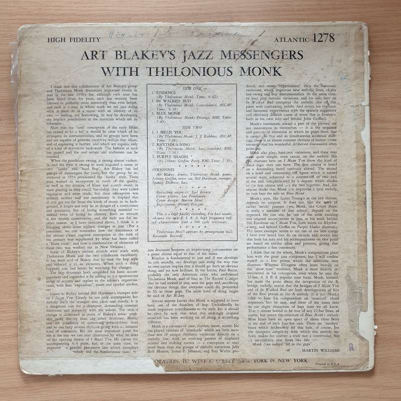 Art Blakey's Jazz Messengers With Thelonious Monk  Art Blakey's Jazz Messengers With Theloniou...