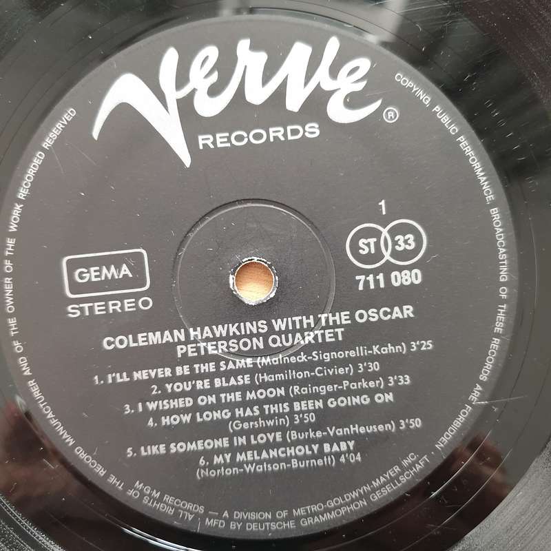 Coleman Hawkins with The Oscar Peterson Quartet  In Memory To A True Jazz Giant - Vinyl LP Rec...