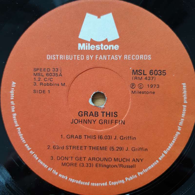 Johnny Griffin  Grab This!  - Vinyl LP Record - Very-Good- Quality (VG-) (minus)