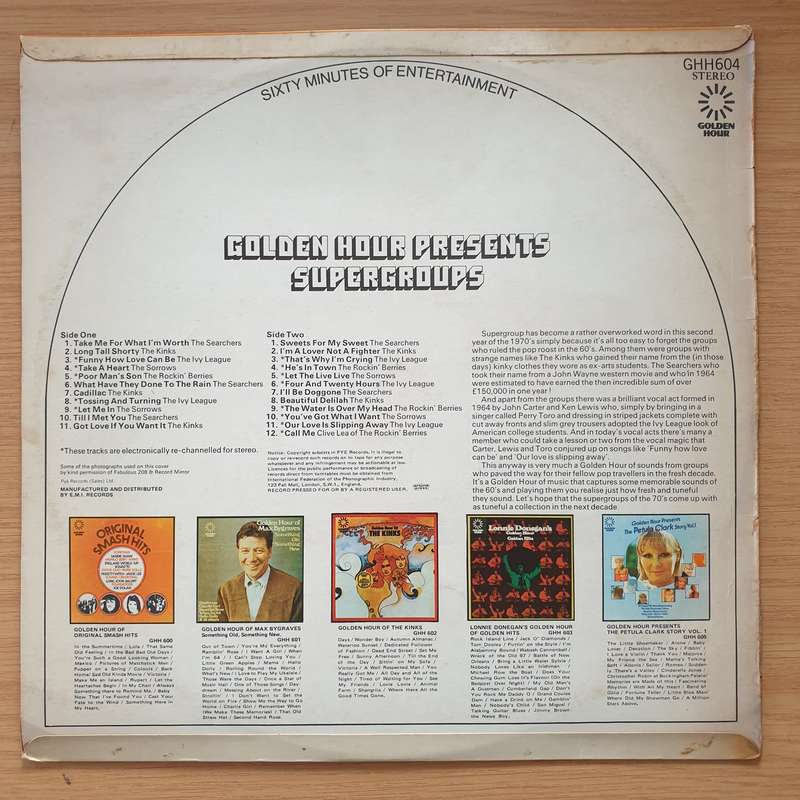 Golden Hour Presents Supergroups Of The 60's - Vinyl LP Record - Very-Good+ Quality (VG+)