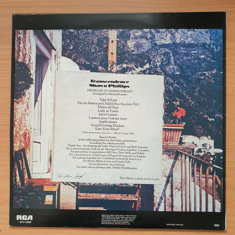 Shawn Phillips - Transcendence  Vinyl LP Record - Very-Good+ Quality (VG+) (verygoodplus)