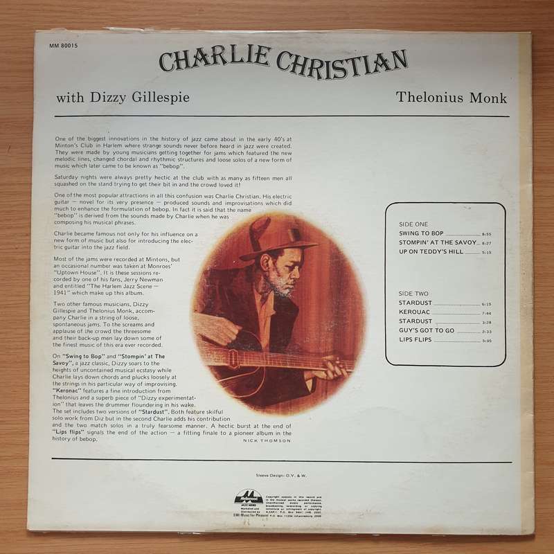 Charlie Christian with Dizzy Gillespie and Thelonius Monk  Vinyl LP Record - Very-Good+ Qualit...