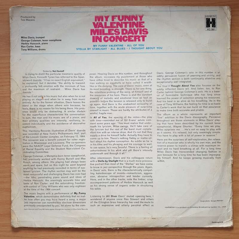 Miles Davis  My Funny Valentine - Miles Davis In Concert  - Vinyl LP Record - Very-Good- Quali...