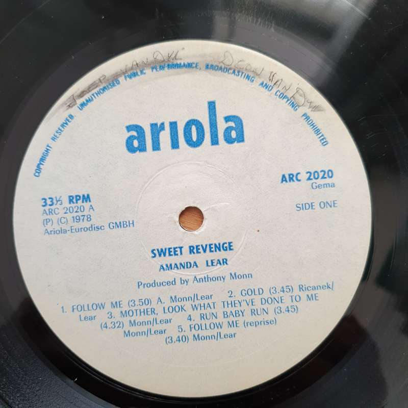 Amanda Lear  Sweet Revenge (Rhodesia/Zimbabwe) -  Vinyl LP Record - Very-Good Quality (VG)  (v...