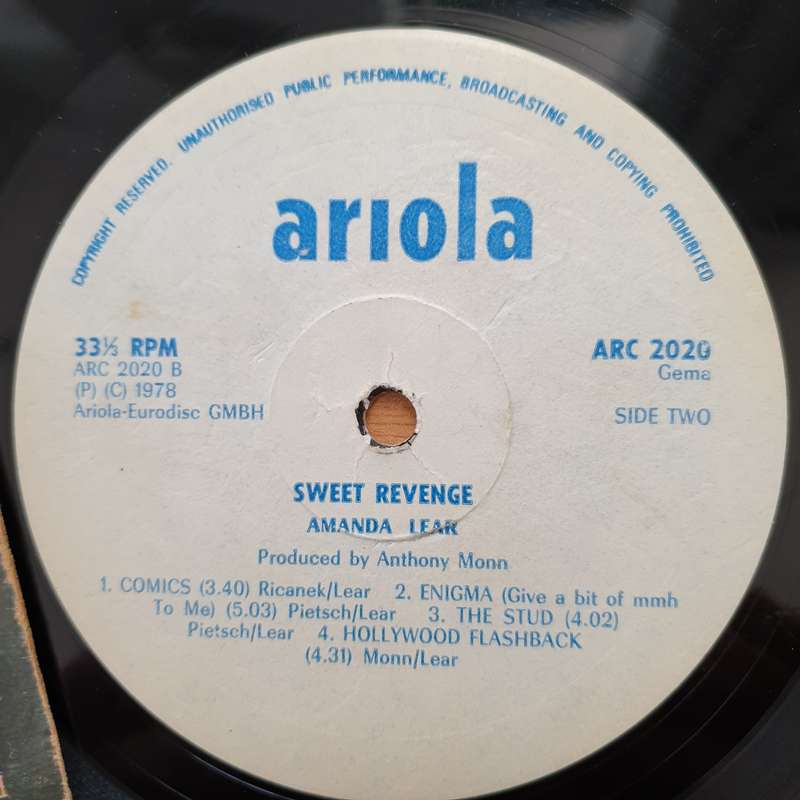 Amanda Lear  Sweet Revenge (Rhodesia/Zimbabwe) -  Vinyl LP Record - Very-Good Quality (VG)  (v...
