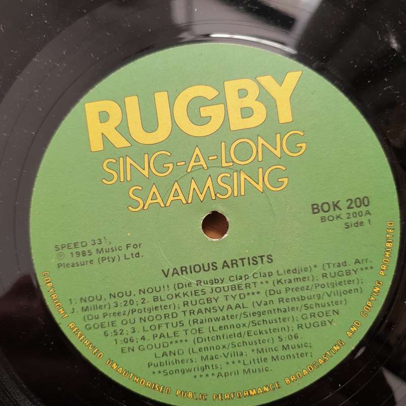 Rugby Sing-a-long - Saamsing - South Africa - Vinyl LP Record - Very-Good+ Quality (VG+) (verygoo...
