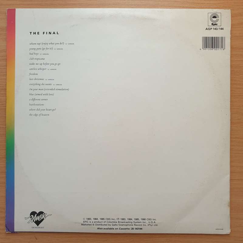 Wham!  The Final - Double Vinyl LP Record - Very-Good+ Quality (VG+) (verygoodplus)
