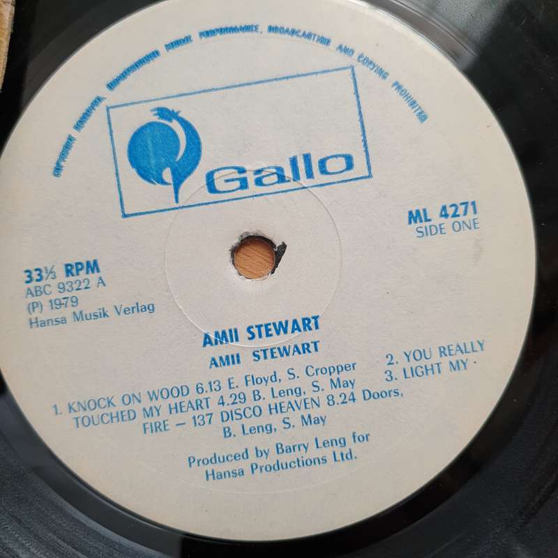 Amii Stewart  Knock On Wood - (Rhodesia/Zimbabwe) - Vinyl LP Record - Good+ Quality (G+) (gplus)