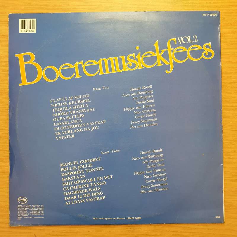Boeremusiekfees - Vol 2  Vinyl LP Record - Very-Good Quality (VG)  (verry)