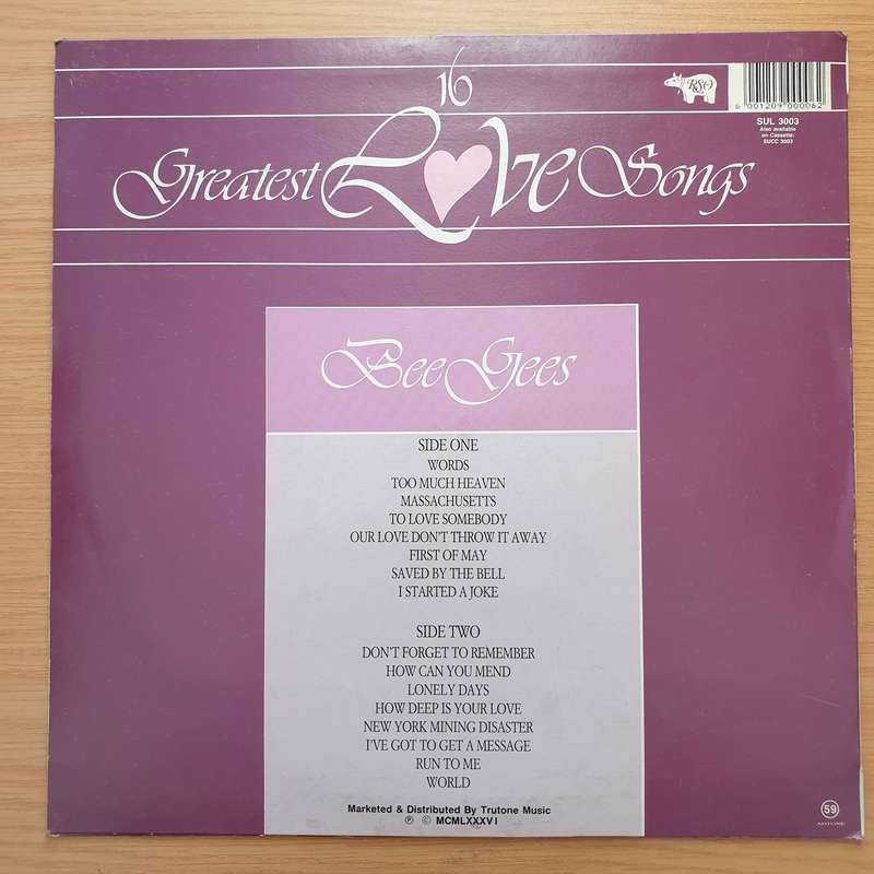Bee Gees - 16 Greatest Love Songs - Vinyl LP Record - Very-Good+ Quality (VG+) (verygoodplus)
