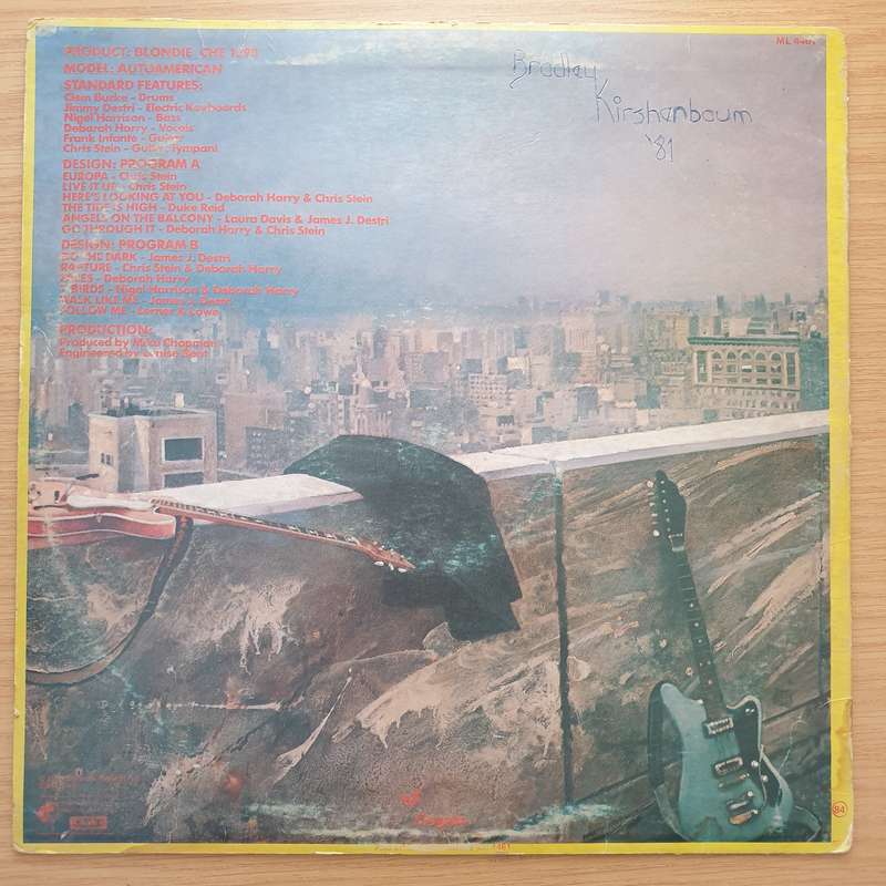 Blondie  AutoAmerican  Vinyl LP Record - Very-Good Quality (VG)  (verry)