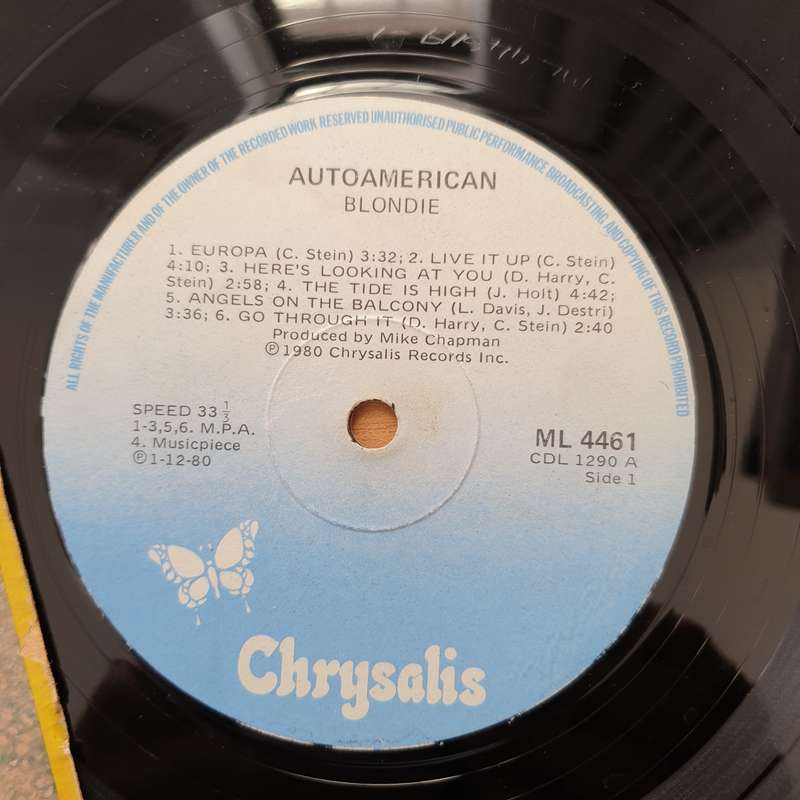 Blondie  AutoAmerican  Vinyl LP Record - Very-Good Quality (VG)  (verry)