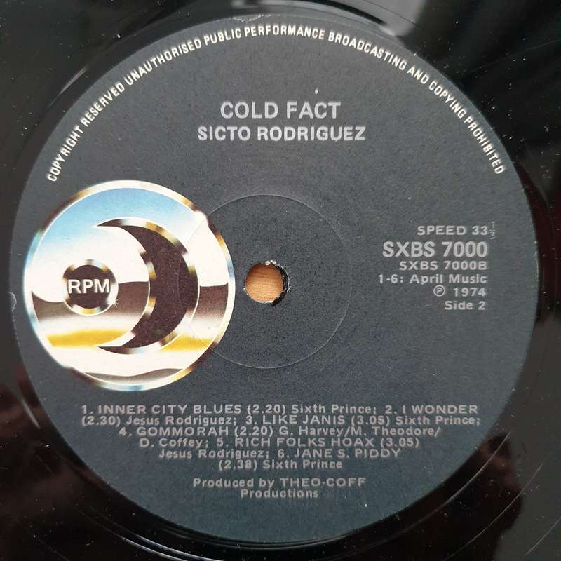 Rodriguez  Cold Fact  Vinyl LP Record - Very-Good Quality (VG)  (verry)