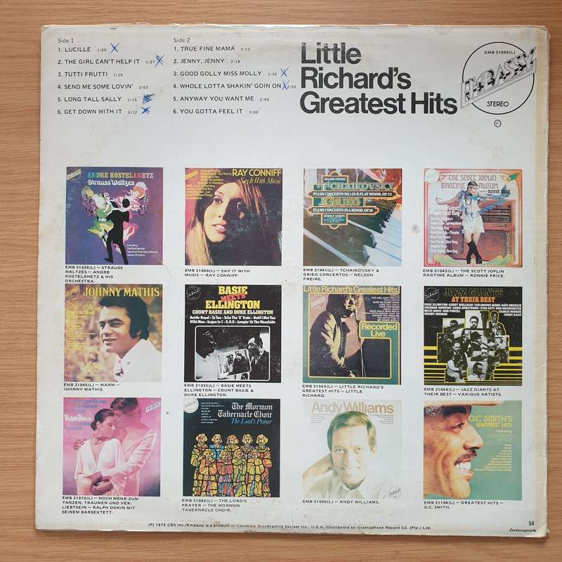 Little Richard  Little Richard's Greatest Hits Recorded Live - Vinyl LP Record - Very-Good+ Qu...