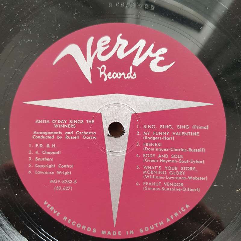 Anita O'Day  Anita O'Day Sings The Winners - Vinyl LP Record - Very-Good- Quality (VG-) (minus)