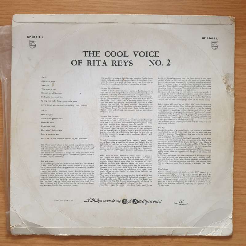 Rita Reys  The Cool Voice Of Rita Reys No. 2 - Vinyl LP Record - Very-Good+ Quality (VG+) (ver...