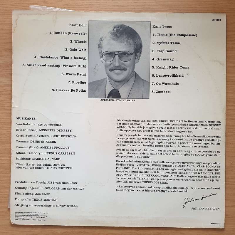 Goutie Orkes - Goutie Treffers - Hoerskool Goudrif Germiston - Sydney Wells - Vinyl LP Record - V...