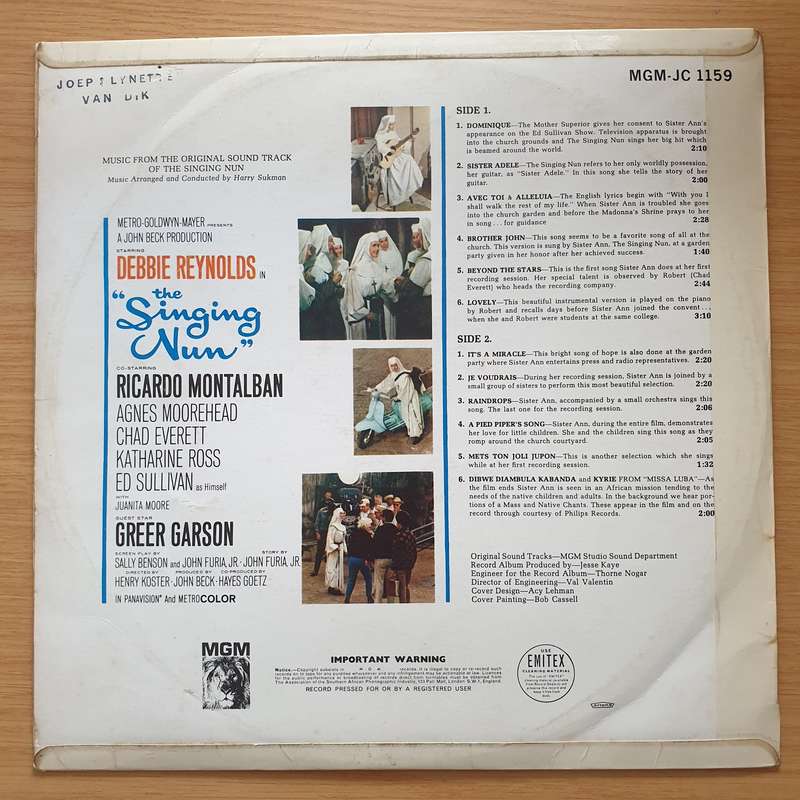 The Singing Nun - Music from the Original Soundtrack - Debbie Reynolds - Vinyl LP Record - Ver...