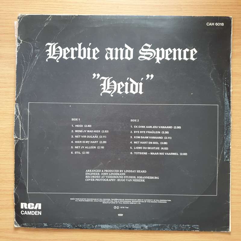 Herbie And Spence  Heidi - Vinyl LP Record - Very-Good+ Quality (VG+) (verygoodplus)