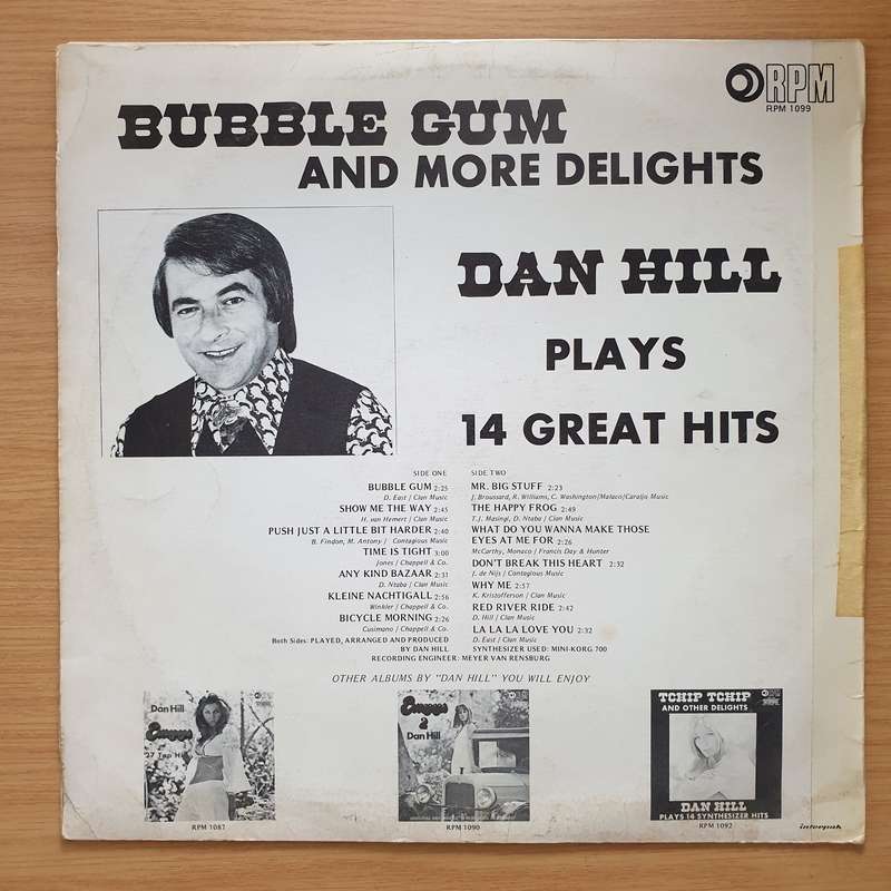 Dan Hill - Bubble Gum and More Delights  - Vinyl LP Record - Very-Good- Quality (VG-) (minus)