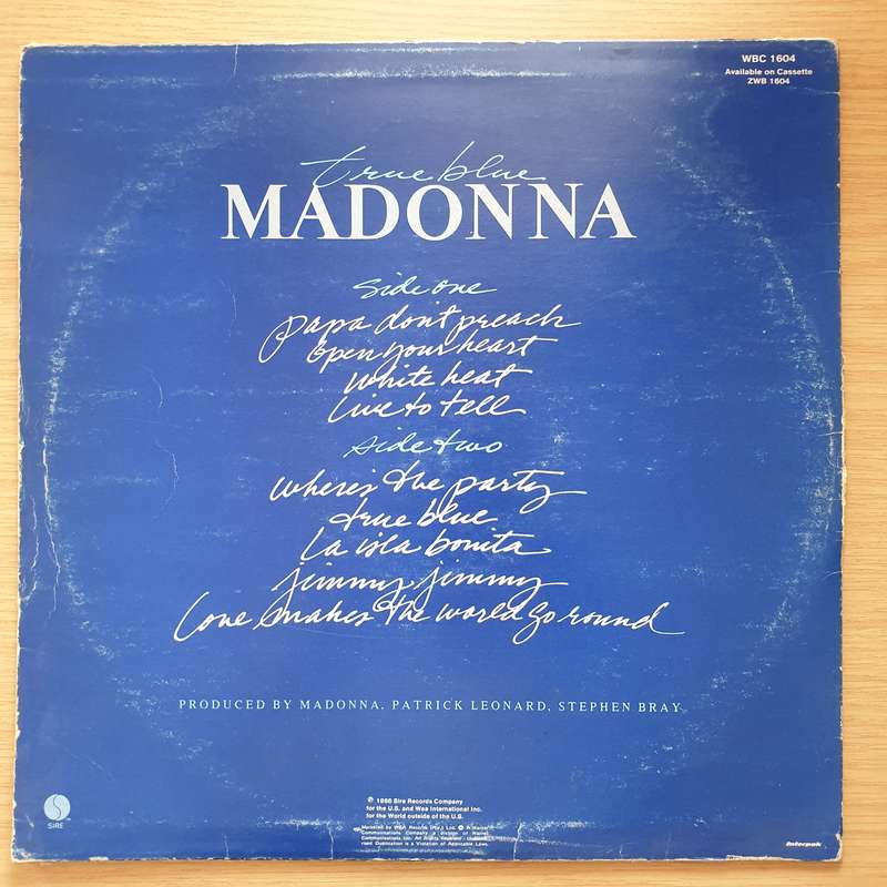 Madonna  True Blue - Vinyl LP Record - Very-Good- Quality (VG-) (verygoodminus)