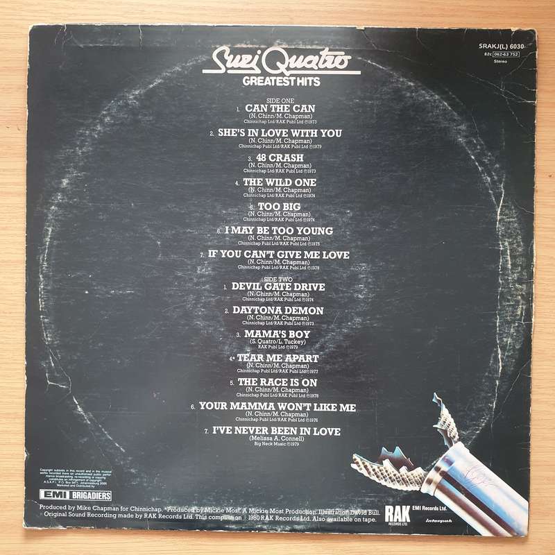 Suzi Quatro  Greatest Hits - Vinyl LP Record - Very-Good+ Quality (VG+) (verygoodplus)