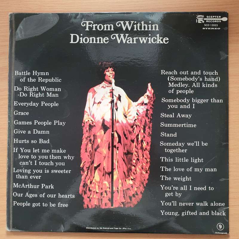 Dionne Warwicke  From Within - Double Vinyl LP Record - Very-Good+ Quality (VG+) (verygoodplus)