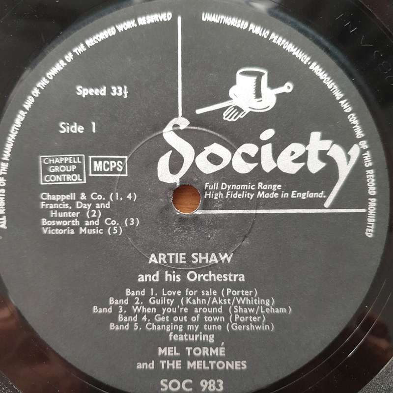 Artie Shaw And His Orchestra Featuring Mel Tormé And The Meltones - Vinyl LP Record - Very-Good+...