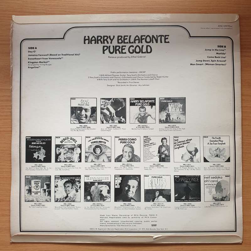 Harry Belafonte  Pure Gold - Vinyl LP Record - Very-Good+ Quality (VG+) (verygoodplus)