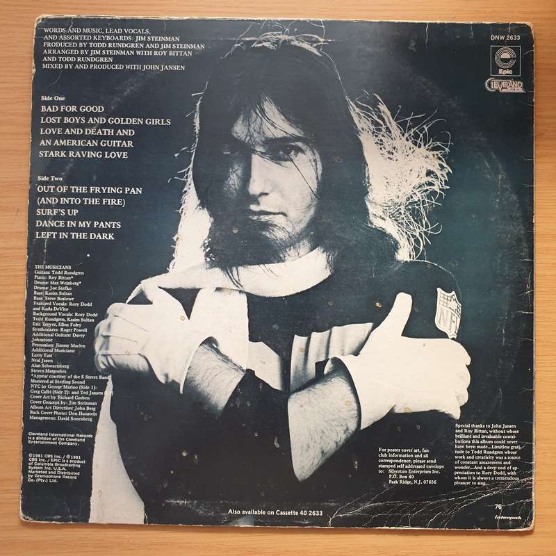 Jim Steinman  Bad For Good -  Vinyl LP Record - Very-Good Quality (VG) (verygood)