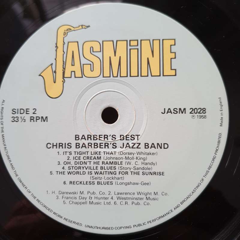 Chris Barber's Jazz Band  Barber's Best-  Vinyl LP Record - Very-Good Quality (VG) (verygood)