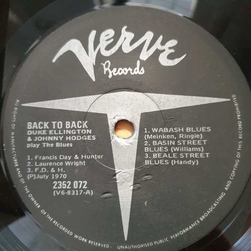 Duke Ellington & Johnny Hodges  Back To Back (Duke Ellington And Johnny Hodges Play The Blues)...