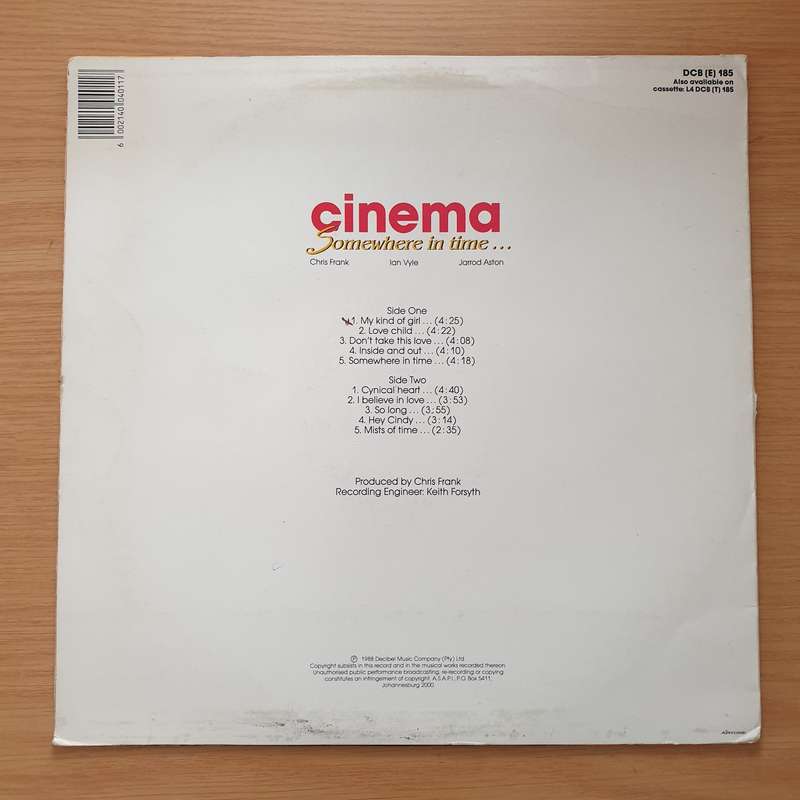 Cinema   Somewhere In Time  - Vinyl LP Record - Very-Good+ Quality (VG+) (verygoodplus)