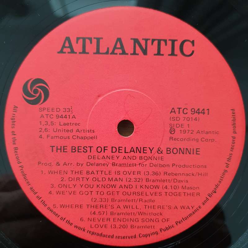 Delaney & Bonnie  The Best Of Delaney & Bonnie  Vinyl LP Record - Very-Good+ Quality (VG+) ...