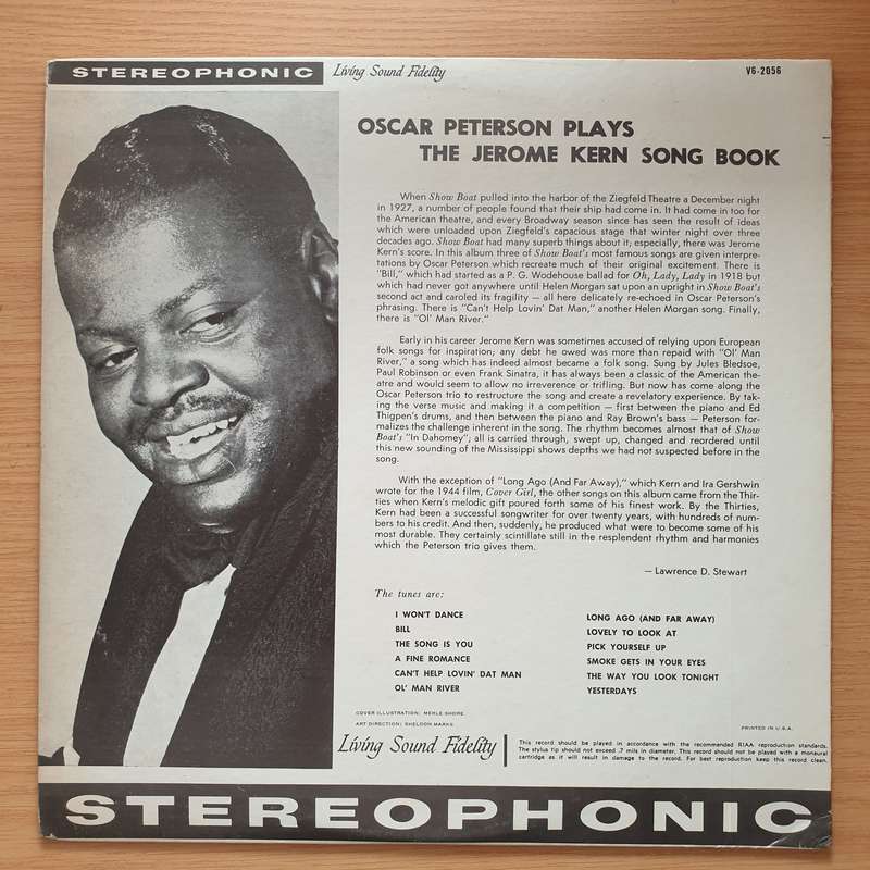 Oscar Peterson  Oscar Peterson Plays The Jerome Kern Songbook  Vinyl LP Record - Very-Good+...