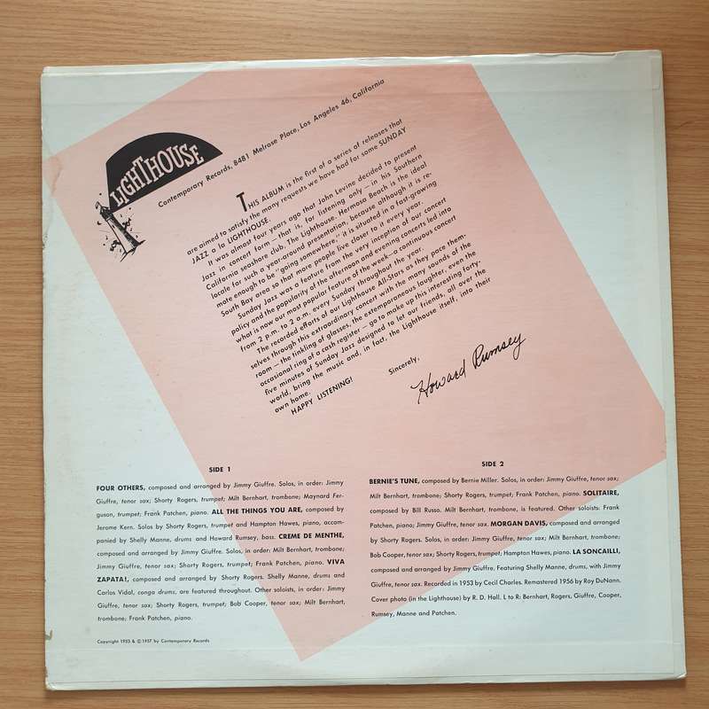 Howard Rumsey's Lighthouse All-Stars  Volume 1 - Vinyl LP Record - Very-Good+ Quality (VG+)