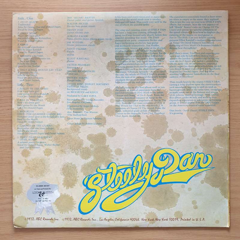 Steely Dan  Can't Buy A Thrill (USA - ABCX)  Vinyl LP Record  (VG+)