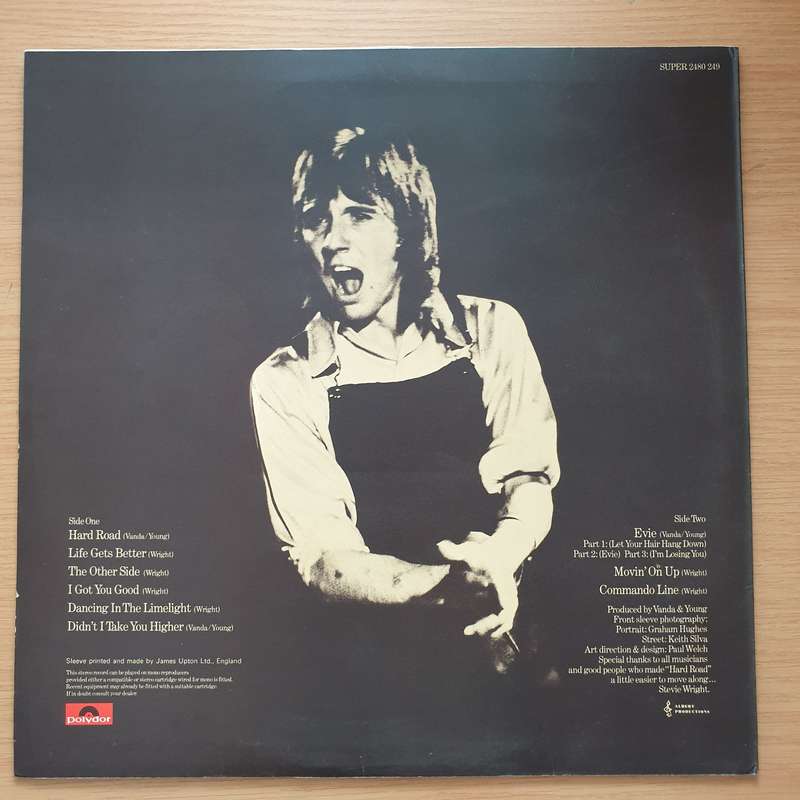 Stevie Wright  Hard Road - Vinyl LP Record (VG+)