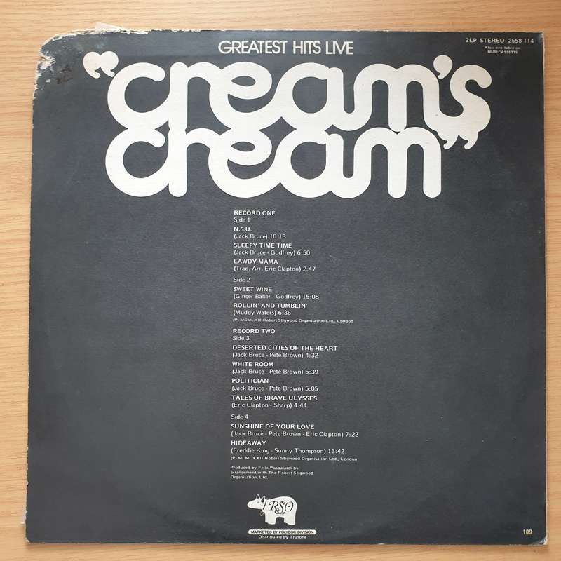 Cream  Cream's Cream Greatest Hits Live (Rhodesia/Zimbabwe) - Double Vinyl LP Record - Very-Go...