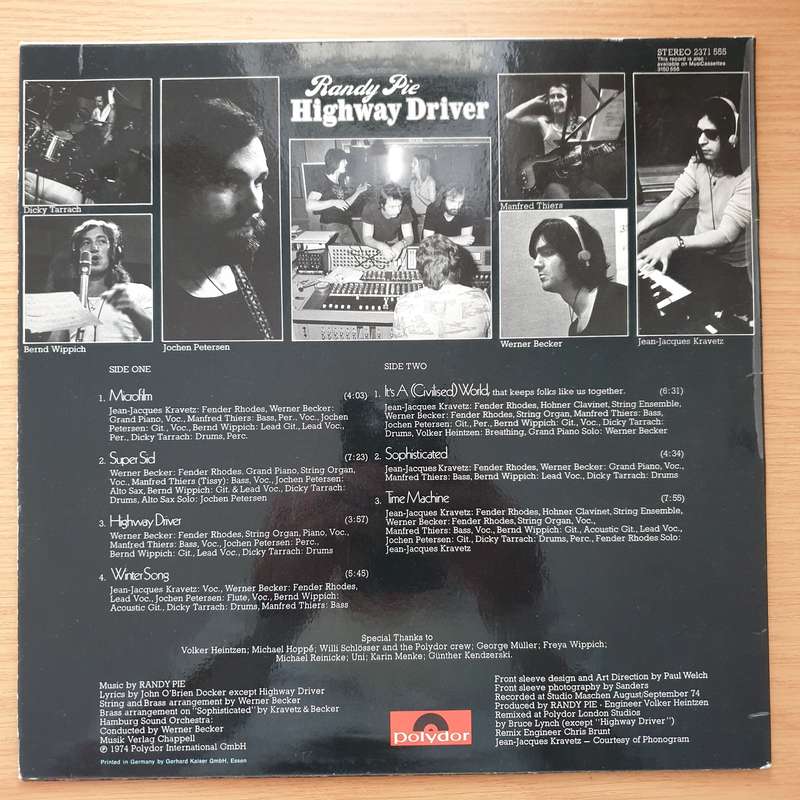Randy Pie  Highway Driver - Vinyl LP Record - Very-Good+ Quality (VG+)