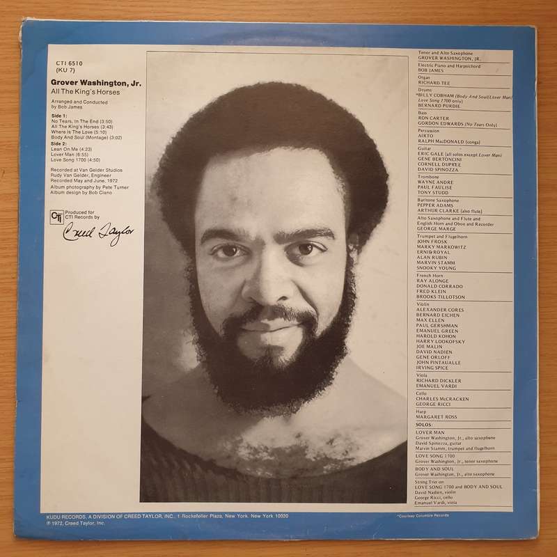 Grover Washington, Jr.  All The King's Horses - Vinyl LP Record - Very-Good Quality (VG)  (...